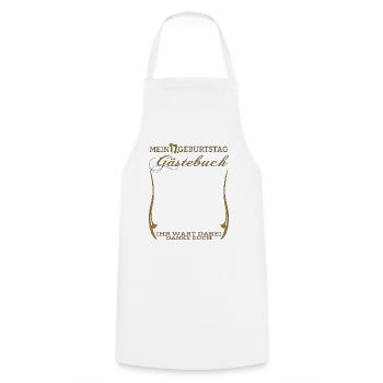 17th Birthday Girl & Boy Guestbook - Cooking Apron - white - Front - AI Model Male 185 dark (185cm)