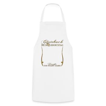 17th Birthday Girl & Boy Guestbook - Cooking Apron - white - Front - AI Model Male 185 dark (185cm)