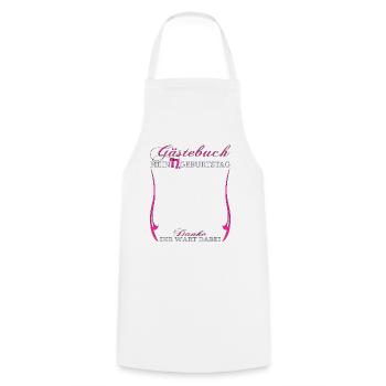 17th Birthday Girl & Boy Guestbook - Cooking Apron - white - Front - AI Model Male 185 dark (185cm)