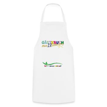 Livre d’or 19e anniversaire homme et femme - Tablier de cuisine - blanc - Devant - AI Model Male 185 dark (185cm)