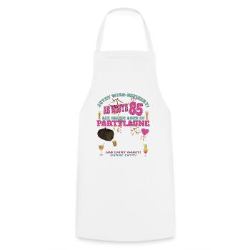 85th Birthday Man and Woman Guestbook - Cooking Apron - white - Front - AI Model Male 185 dark (185cm)