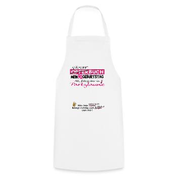 Livre d’or homme et femme 90e anniversaire - Tablier de cuisine - blanc - Devant - AI Model Male 185 dark (185cm)