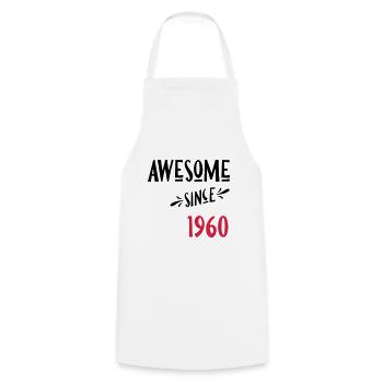 since1960 - Cooking Apron - white - Front - AI Model Male 185 dark (185cm)