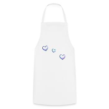 three blue hearts symbol love - Cooking Apron - white - Front - AI Model Male 185 dark (185cm)