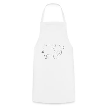 Pig Symbol Animal - Cooking Apron - white - Front - AI Model Male 185 dark (185cm)