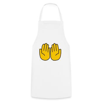 Emoji Hand bitten Skizze Farbe - Kochschürze - Weiß - Vorne - AI Model Male 185 dark (185cm)
