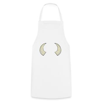 two horns horn bull aries symbol - Cooking Apron - white - Front - AI Model Male 185 dark (185cm)