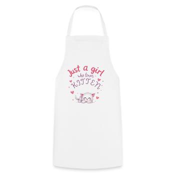 Juste une fille qui aime chaton mignon chaton kawaii - Tablier de cuisine - blanc - Devant - AI Model Male 185 dark (185cm)