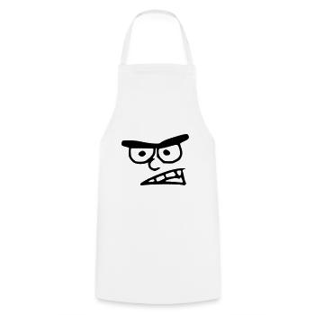 Emoji nasty sketch black - Cooking Apron - white - Front - AI Model Male 185 dark (185cm)