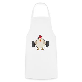chicken - Cooking Apron - white - Front - AI Model Male 185 dark (185cm)