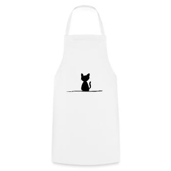 Symbole de ligne de chat Animal Pet Stroke - Tablier de cuisine - blanc - Devant - AI Model Male 185 dark (185cm)