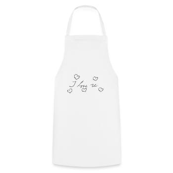 I love you heart heart - Cooking Apron - white - Front - AI Model Male 185 dark (185cm)