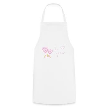 Ich liebe dich Blume Valentinstag - Kochschürze - Weiß - Vorne - AI Model Male 185 dark (185cm)