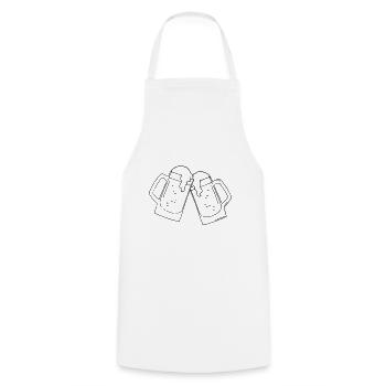 Fête de dessin de bière Célébrez le noir - Tablier de cuisine - blanc - Devant - AI Model Male 185 dark (185cm)