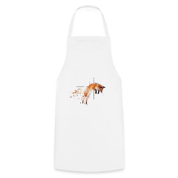 Fuchs geometrisch - Kochschürze - Weiß - Vorne - AI Model Male 185 dark (185cm)