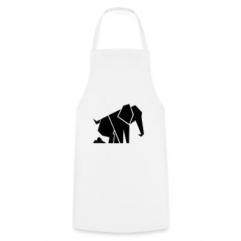 Eléphant géométrique - Tablier de cuisine - blanc - Devant - AI Model Male 185 dark (185cm)