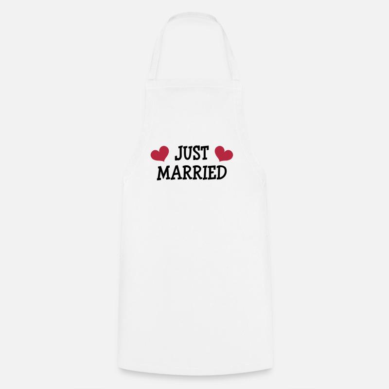 Just Married - Wedding - Cooking Apron - white