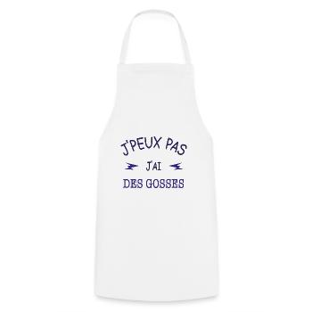 J'peux pas j'ai des gosses - Tablier de cuisine - blanc - Devant - AI Model Male 185 dark (185cm)
