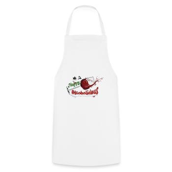 Christmas, wine Christmas, red wine funny wine wine - Cooking Apron - white - Front - AI Model Male 185 dark (185cm)