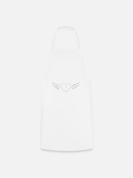 silber Herz Engel Symbol Flügel - Kochschürze - Weiß