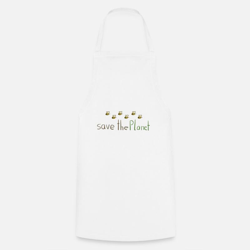 sauver la planète abeilles conservation de la nature protection du climat - Tablier de cuisine - blanc