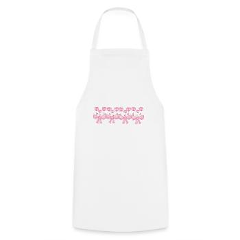 pink ribbon line flowers plant - Cooking Apron - white - Front - AI Model Male 185 dark (185cm)
