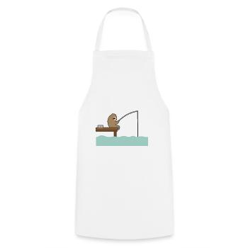 Fishing - Cooking Apron - white - Front - AI Model Male 185 dark (185cm)