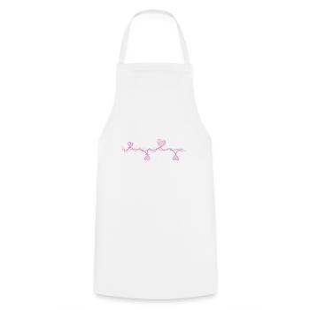 cœurs roses cœur love line vagues - Tablier de cuisine - blanc - Devant - AI Model Male 185 dark (185cm)