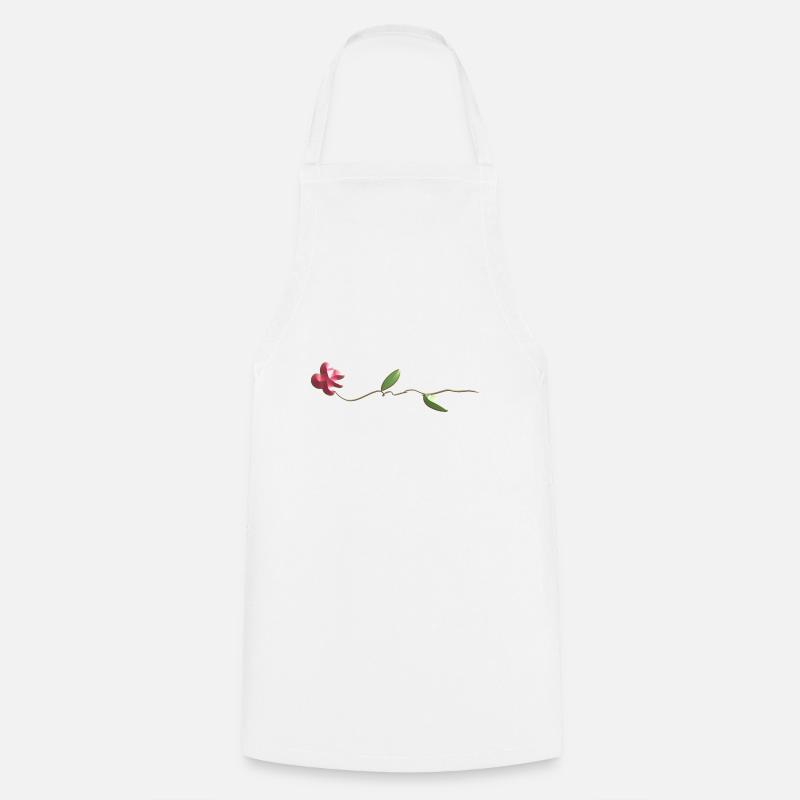 rose rose fleur - Tablier de cuisine - blanc