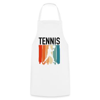 Joueur de tennis rétro tennis vintage - Tablier de cuisine - blanc - Devant - AI Model Male 185 dark (185cm)