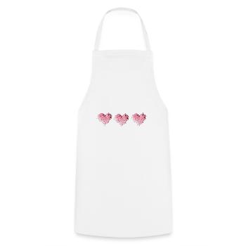 fleurs de rose coeur fleur amour symbole rose - Tablier de cuisine - blanc - Devant - AI Model Male 185 dark (185cm)