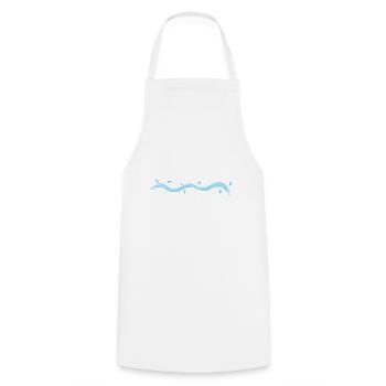trait bleu de la ligne d’eau - Tablier de cuisine - blanc - Devant - AI Model Male 185 dark (185cm)