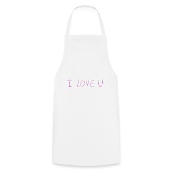 ich liebe dich text pink rosa glitzer - Kochschürze - Weiß - Vorne - AI Model Male 185 dark (185cm)