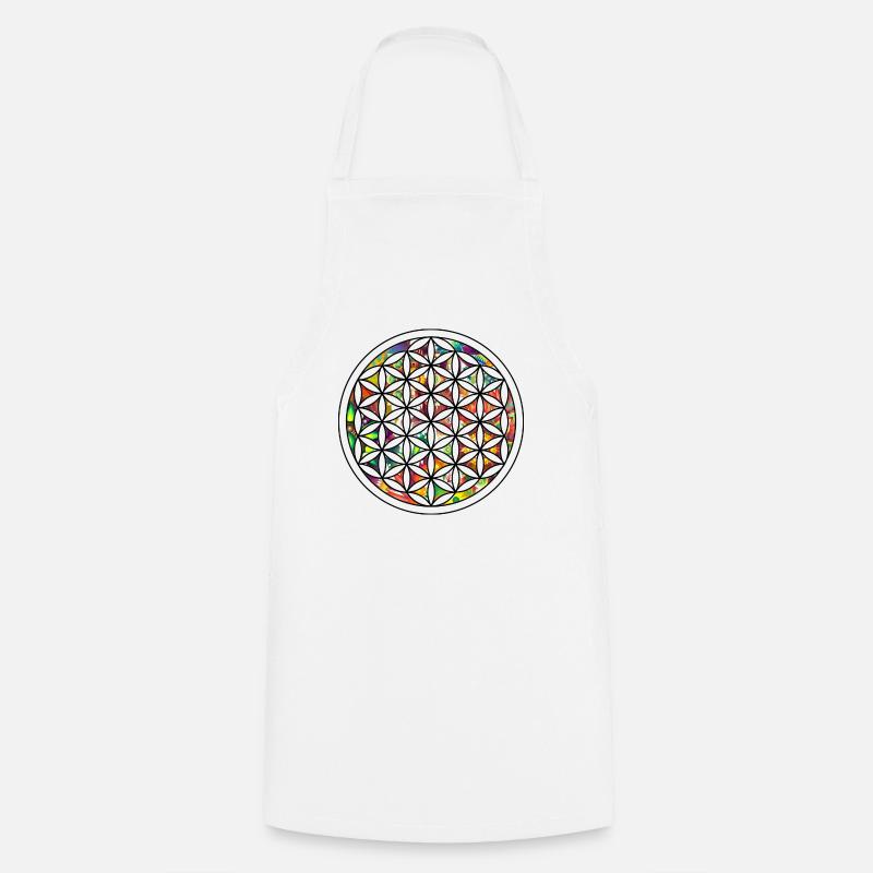 Fleur de vie - Tablier de cuisine - blanc