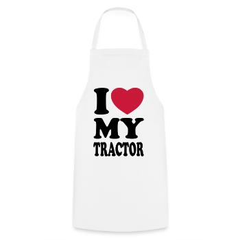 I love my tractor - Tablier de cuisine - blanc - Devant - AI Model Male 185 dark (185cm)