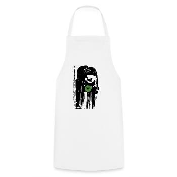cyber goth punk gothic gasmaske cybergoth Geschenk - Kochschürze - Weiß - Vorne - AI Model Male 185 dark (185cm)