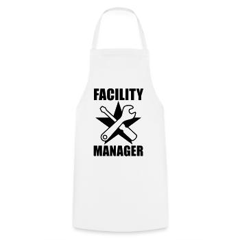 Facility Manager | Hausmeister | Star | Stern - Cooking Apron - white - Front - AI Model Male 185 dark (185cm)