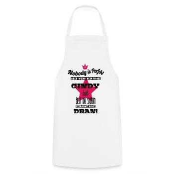 cindy sayings noms cool fierté cadeau fun - Tablier de cuisine - blanc - Devant - AI Model Male 185 dark (185cm)