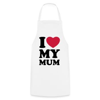 I love my mum - Ich liebe meine Mama - Kochschürze - Weiß - Vorne - AI Model Male 185 dark (185cm)