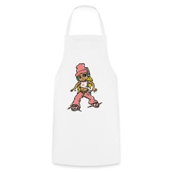 Hip hop girl in pink - Cooking Apron - white - Front - AI Model Male 185 dark (185cm)