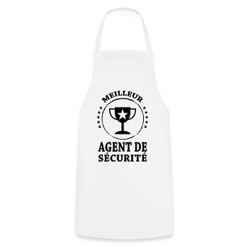 Agent de Sécurité - Tablier de cuisine - blanc - Devant - AI Model Male 185 dark (185cm)