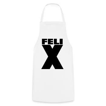 Felix X – Minimal Name Design - Kochschürze - Weiß - Vorne - AI Model Male 185 dark (185cm)