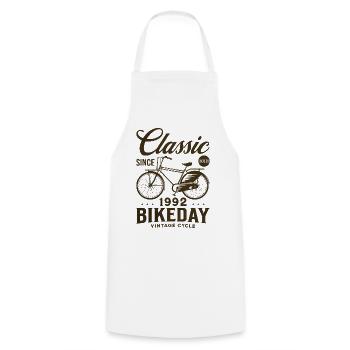 Cyclist 1992 Bike 30 years Anniversary - Cooking Apron - white - Front - AI Model Male 185 dark (185cm)