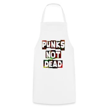 PUNKS NOT DEAD Punk Punks rocker ska punk - Cooking Apron - white - Front - AI Model Male 185 dark (185cm)