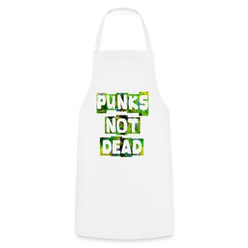 PUNKS NOT DEAD Punk Punks rocker ska punk - Cooking Apron - white - Front - AI Model Male 185 dark (185cm)