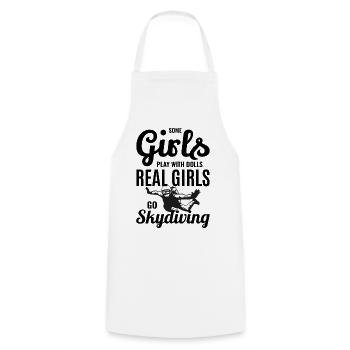 Skydiving Skydive Parachuting Skydiver - Cooking Apron - white - Front - AI Model Male 185 dark (185cm)
