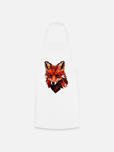 Renard stylisé, Géométrique - Tablier de cuisine - blanc