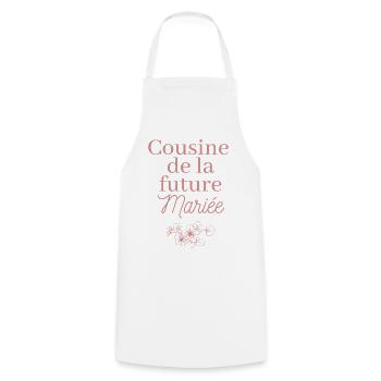 Cousine future Mariée. EJVF Team future mariée - Tablier de cuisine - blanc - Devant - AI Model Male 185 dark (185cm)