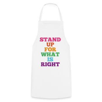 Pride Month LGBTQ - Stand Up For What is Right - Cooking Apron - white - Front - AI Model Male 185 dark (185cm)