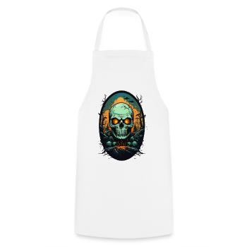 Skull - Cooking Apron - white - Front - AI Model Male 185 dark (185cm)